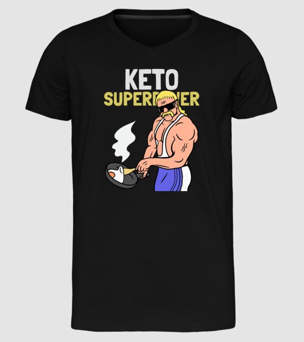 KETO SUPERPOWER model negru pe tricou