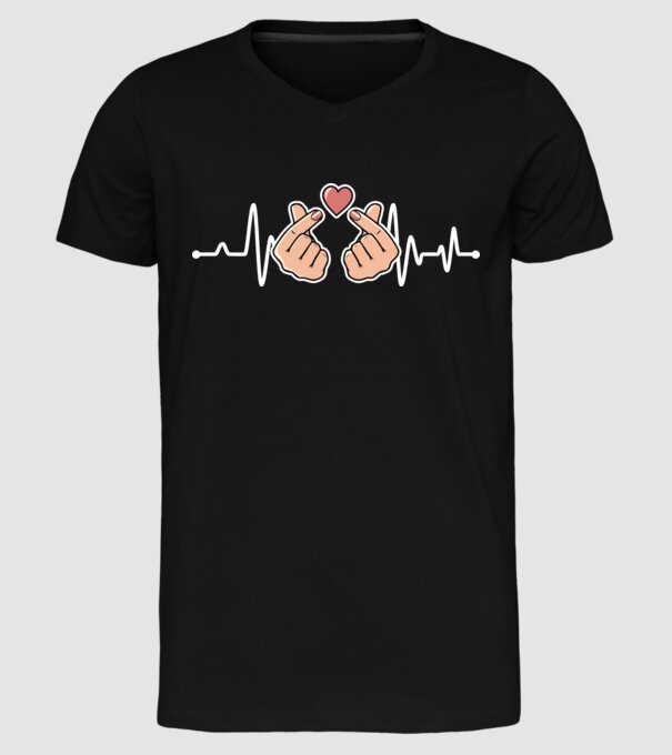 Kpop heartbeat model negru pe tricou