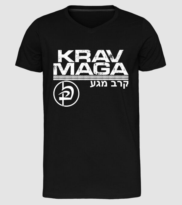 Krav Maga model negru pe tricou