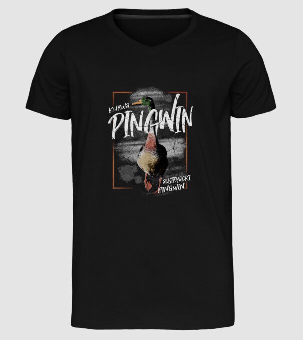 Kurwa pingwin model negru pe tricou