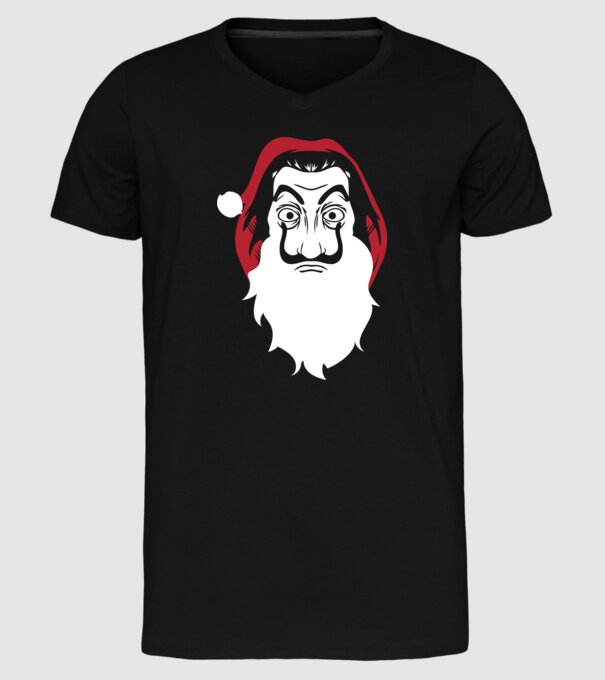 la casa de papel santa model negru pe tricou