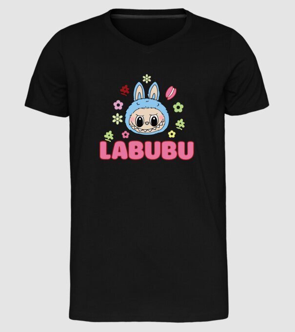 Labubu model negru pe tricou