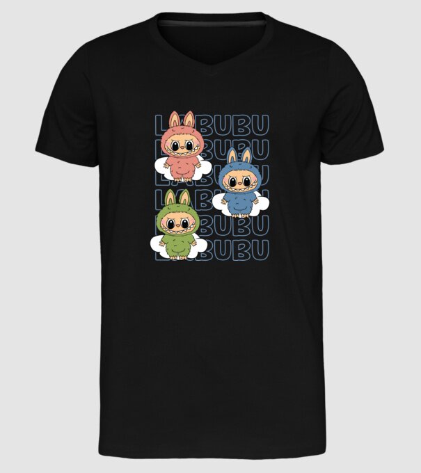 LABUBU model negru pe tricou