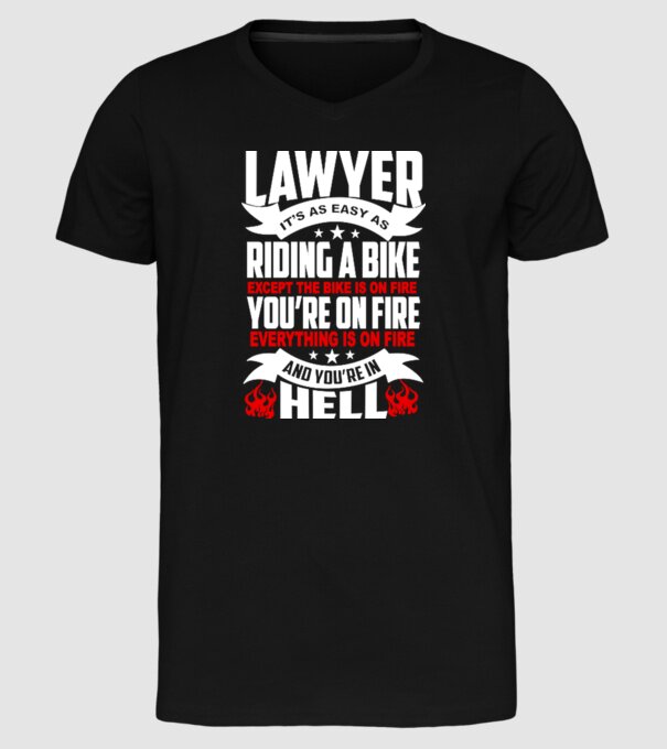 'Lawyer it''s easy as riding a bike...' model negru pe tricou