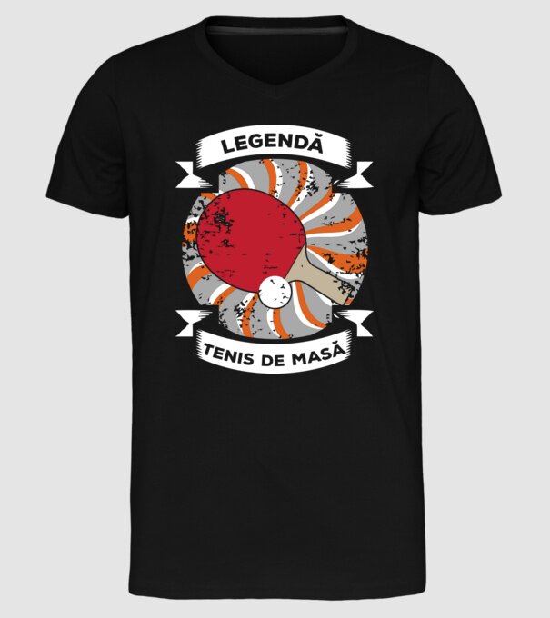 Legendă tenis de masă model negru pe tricou