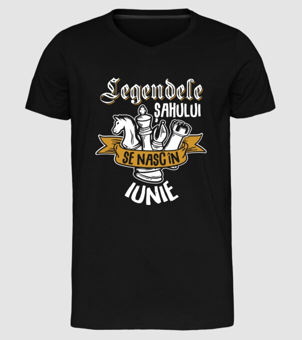 Legendele șahului se nasc în iunie model negru pe tricou