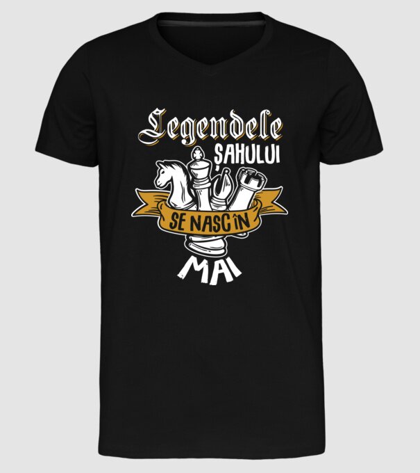 Legendele șahului se nasc în mai model negru pe tricou