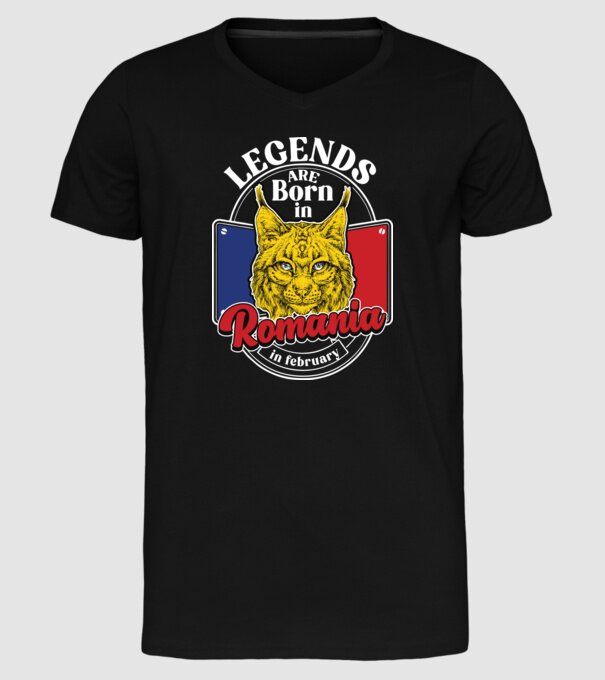 Legends are born in România february model negru pe tricou