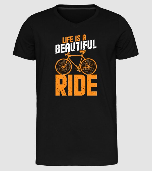 Life is a beautiful ride model negru pe tricou