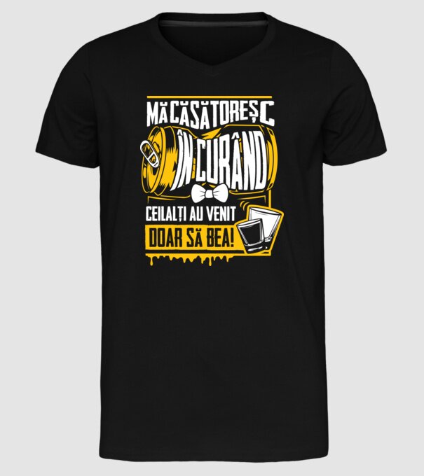 Mă căsătoresc în curând model negru pe tricou