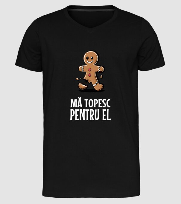 Mă topesc pentru el Negru model negru pe tricou