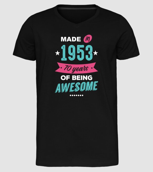 Made in 1953 model negru pe tricou