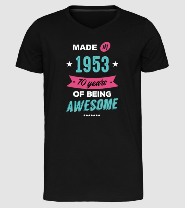 MADE IN 1953 model negru pe tricou