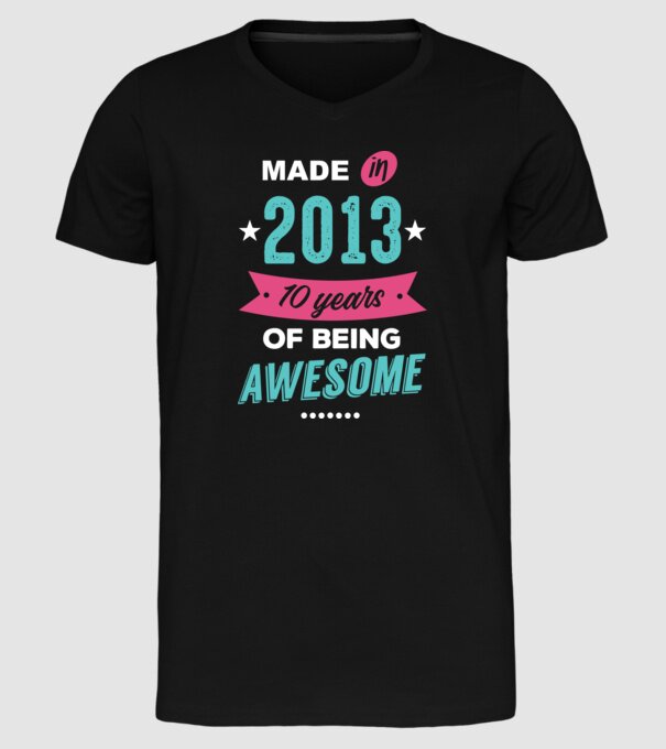 Made in 2013 model negru pe tricou