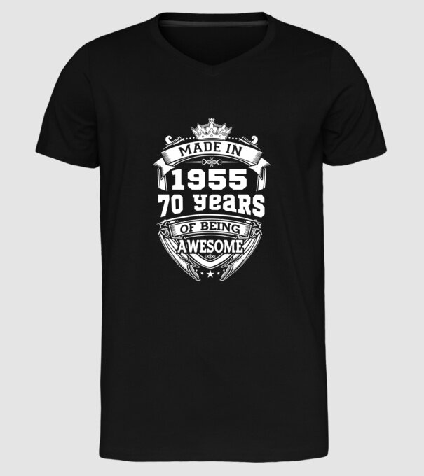 Made in awesome 1955 model negru pe tricou