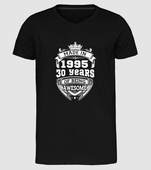 Made in awesome 1995 model negru pe tricou