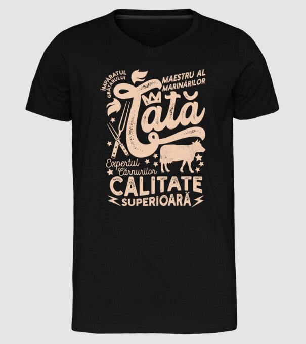Împăratul grătarului, maestru al marinărilor, expertul cărnurilor - tată - Calitate superioară model negru pe tricou