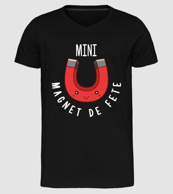 Mini magnet de fete model negru pe tricou