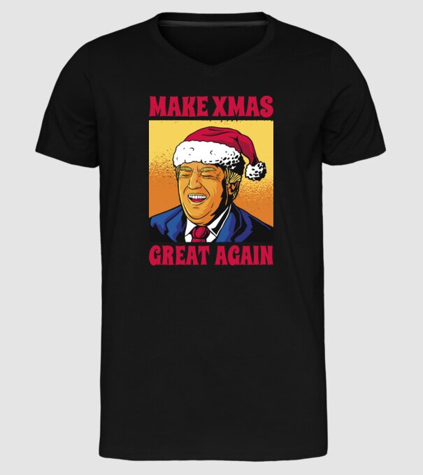 Make Xmas great again model negru pe tricou