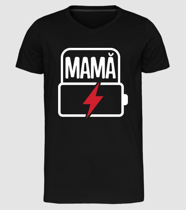 Mamă la încărcat model negru pe tricou