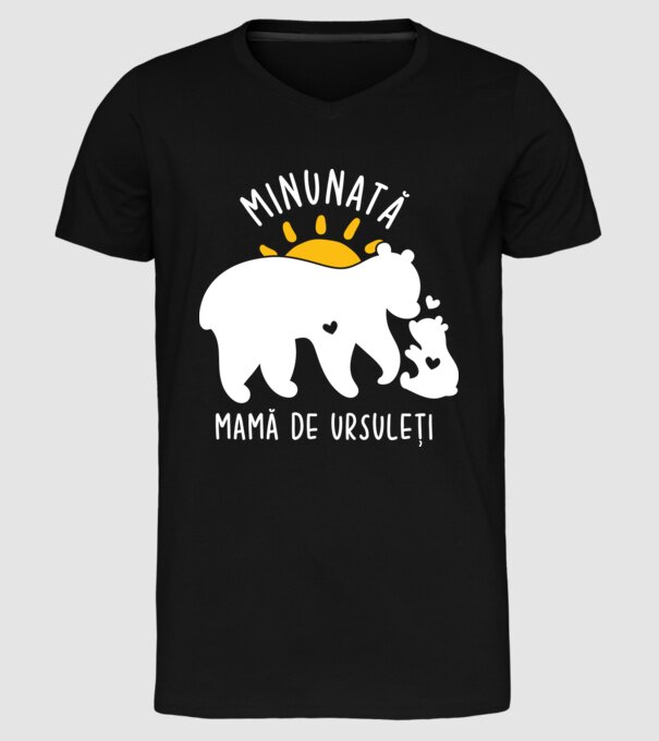 Minunată mamă de ursuleți model negru pe tricou