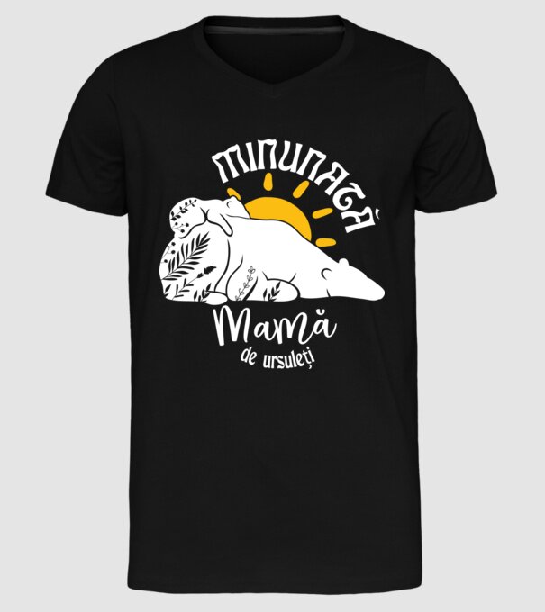 Minunată mamă de ursuleți model negru pe tricou