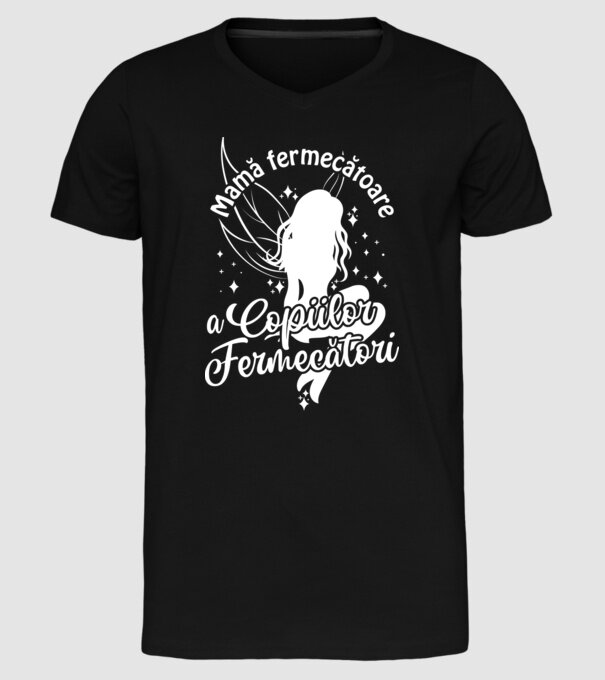 Mamă fermecătoare a copiilor fermecători model negru pe tricou