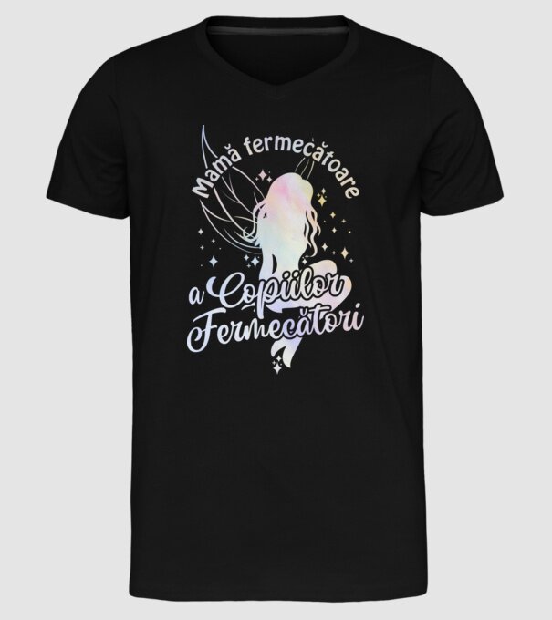 Mamă fermecătoare a copiilor fermecători model negru pe tricou