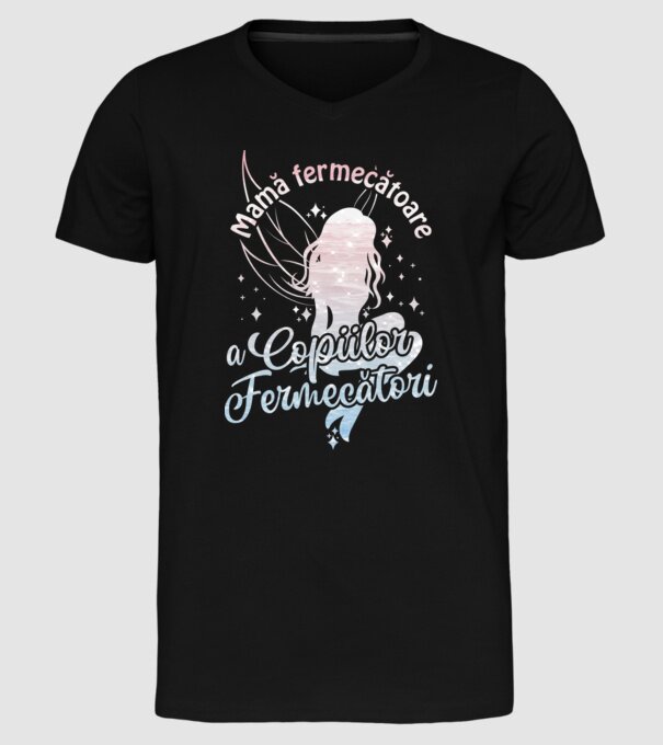 Mamă fermecătoare a copiilor fermecători model negru pe tricou