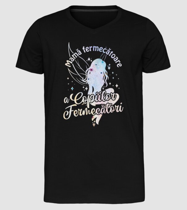 Mamă fermecătoare a copiilor fermecători model negru pe tricou