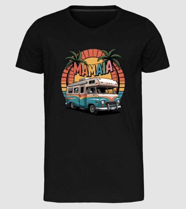 MAMAIA model negru pe tricou