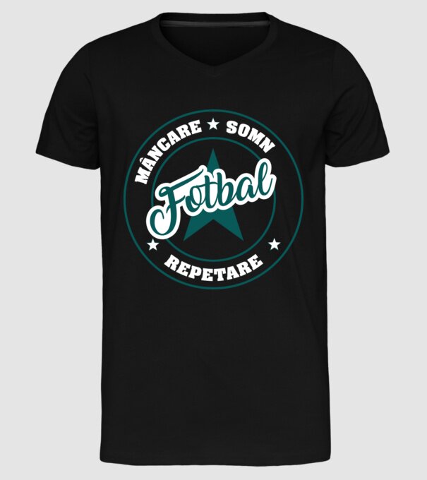 mâncare somn repetare FOTBAL model negru pe tricou