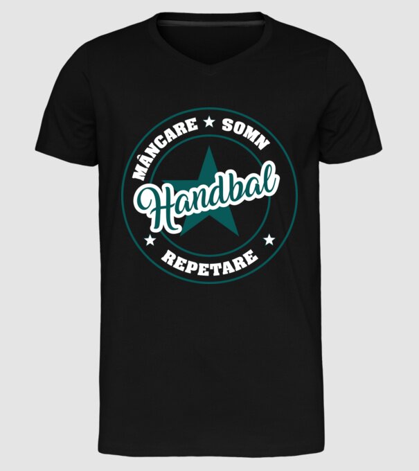 mâncare somn repetare HANDBAL model negru pe tricou