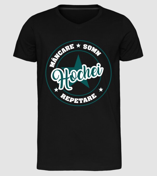 mâncare somn repetare HOCHEI model negru pe tricou