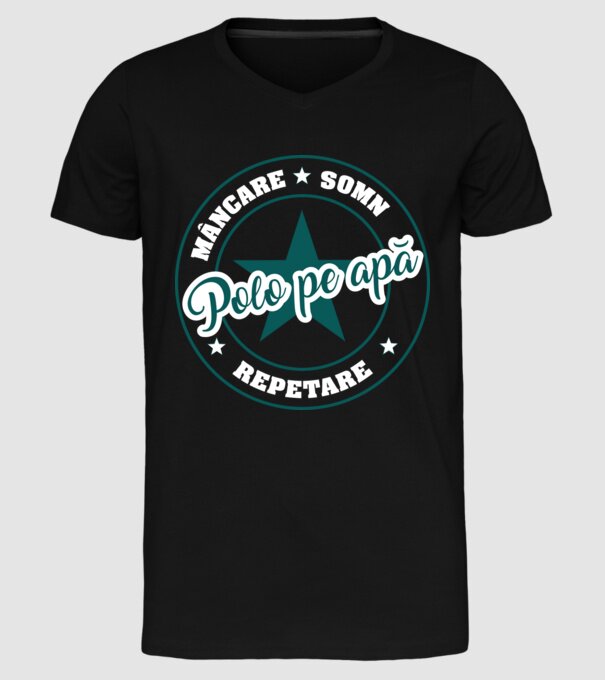 mâncare somn repetare POLO PE APĂ model negru pe tricou