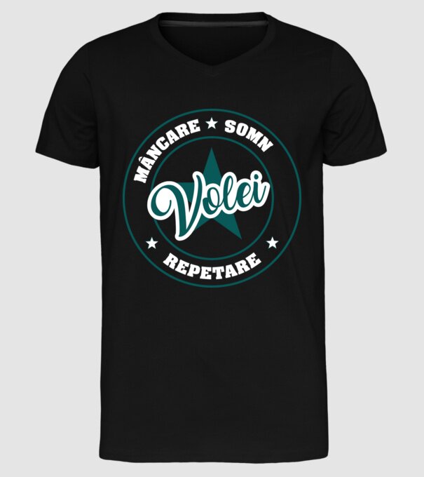 mâncare somn repetare VOLEI model negru pe tricou