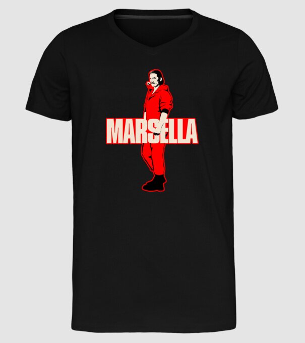 mareille la casa de papel model negru pe tricou