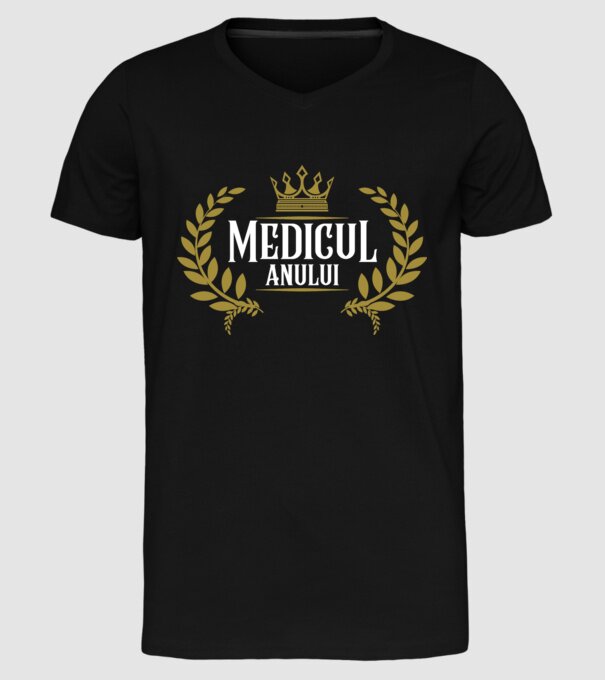 Medicul anului model negru pe tricou