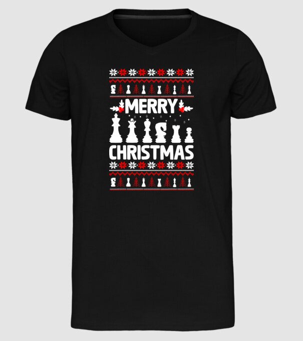 merry chessmass 2 model negru pe tricou