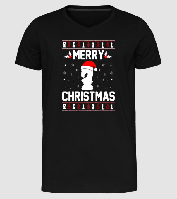 merry chessmass 3 model negru pe tricou