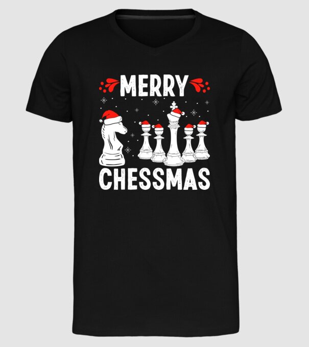merry chessmass model negru pe tricou