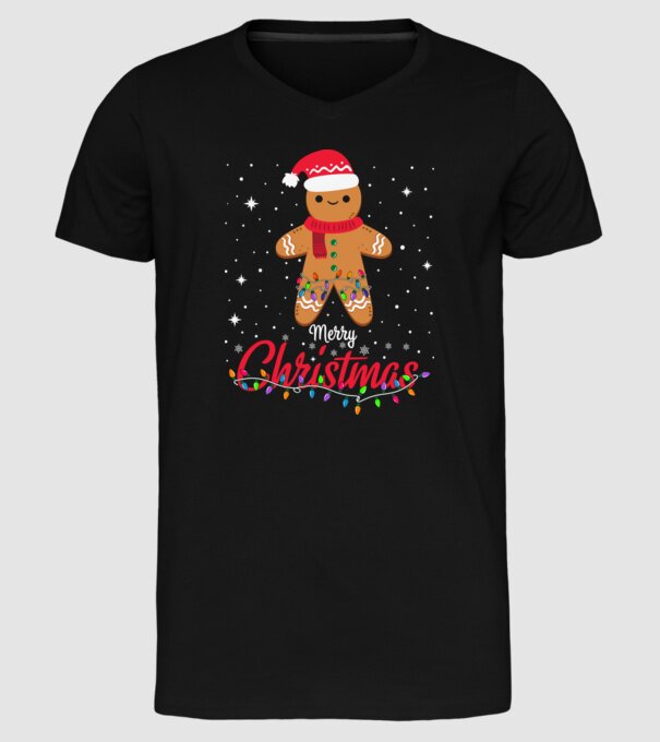 Merry christmas cookie model negru pe tricou