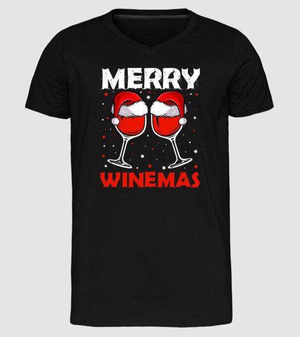 Merry winemas model negru pe tricou