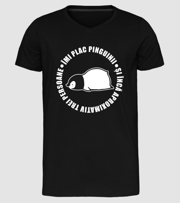 Îmi plac pinguinii - și încă aproximativ trei persoane model negru pe tricou