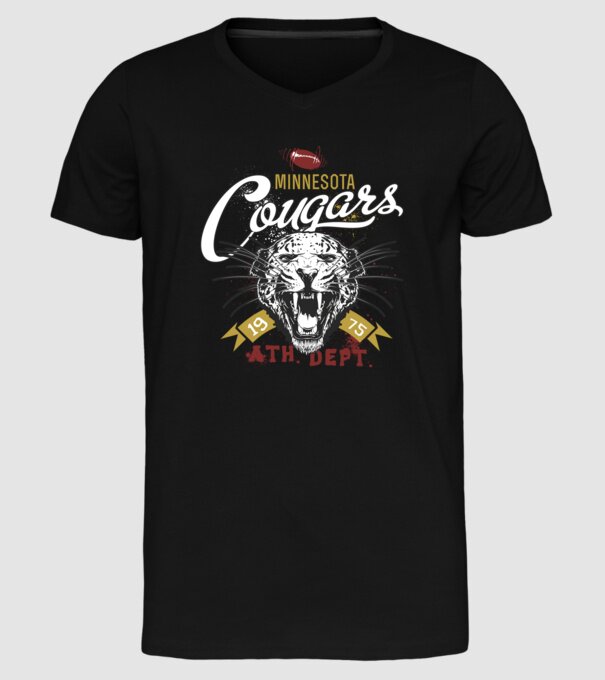 Minesota Cougars model negru pe tricou