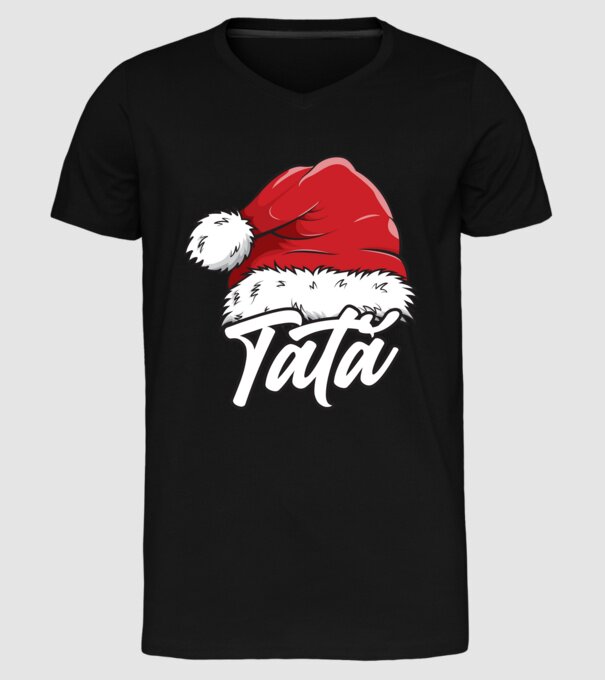 tată Santa Hat model negru pe tricou