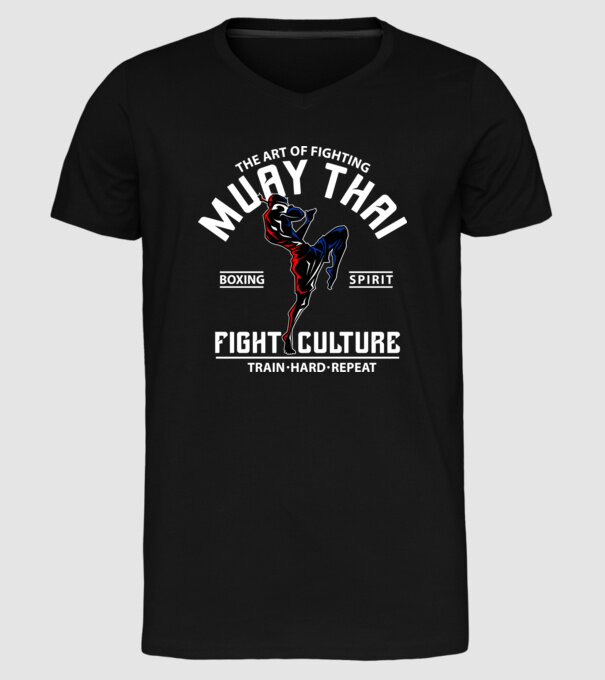Muay Thai model negru pe tricou