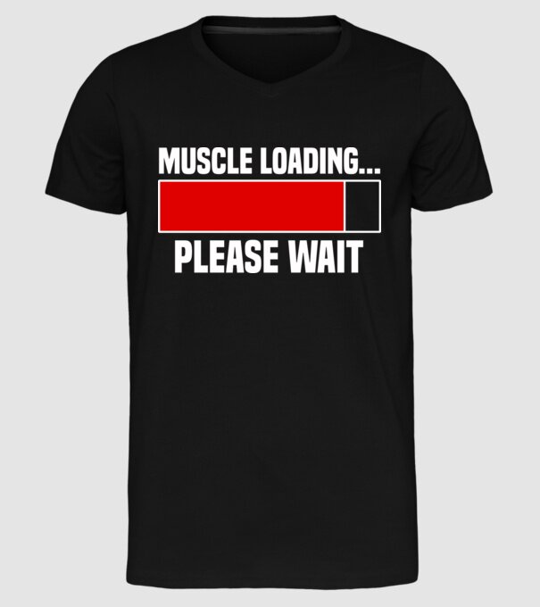 Muscle loading model negru pe tricou