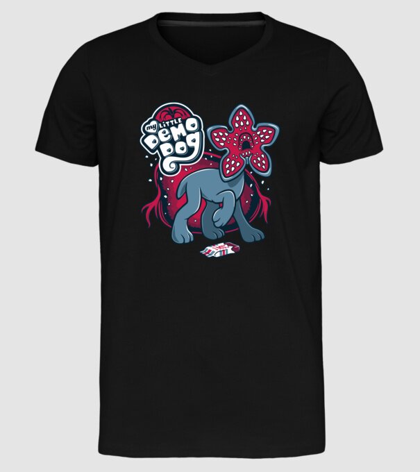 my little demodog model negru pe tricou