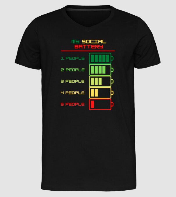 My social battery model negru pe tricou